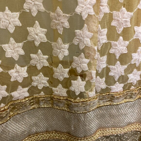 Vintage Yellow Embroidered Anarkali Dress With Beaded Details As Is - Picture 7 of 16